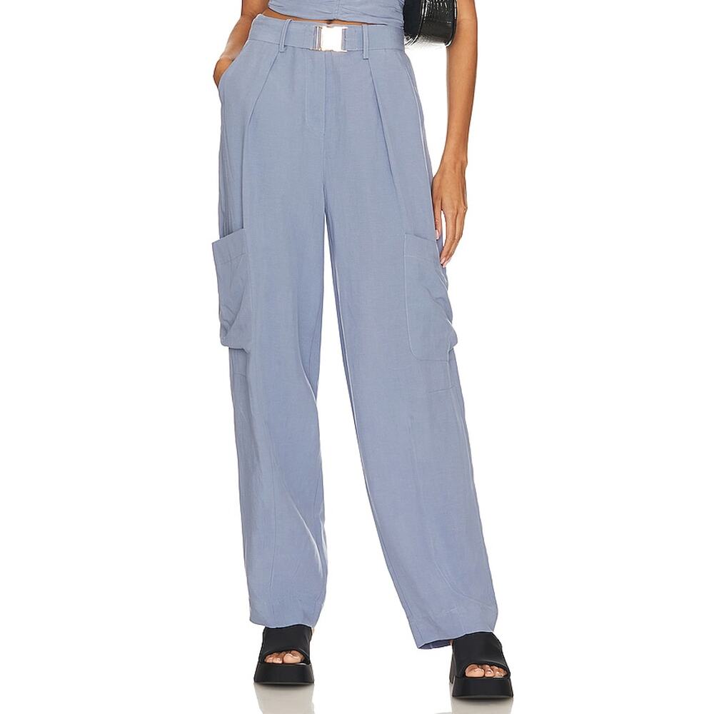Sovere 'Nouvelle' Blue Cargo Linen Pant Size M